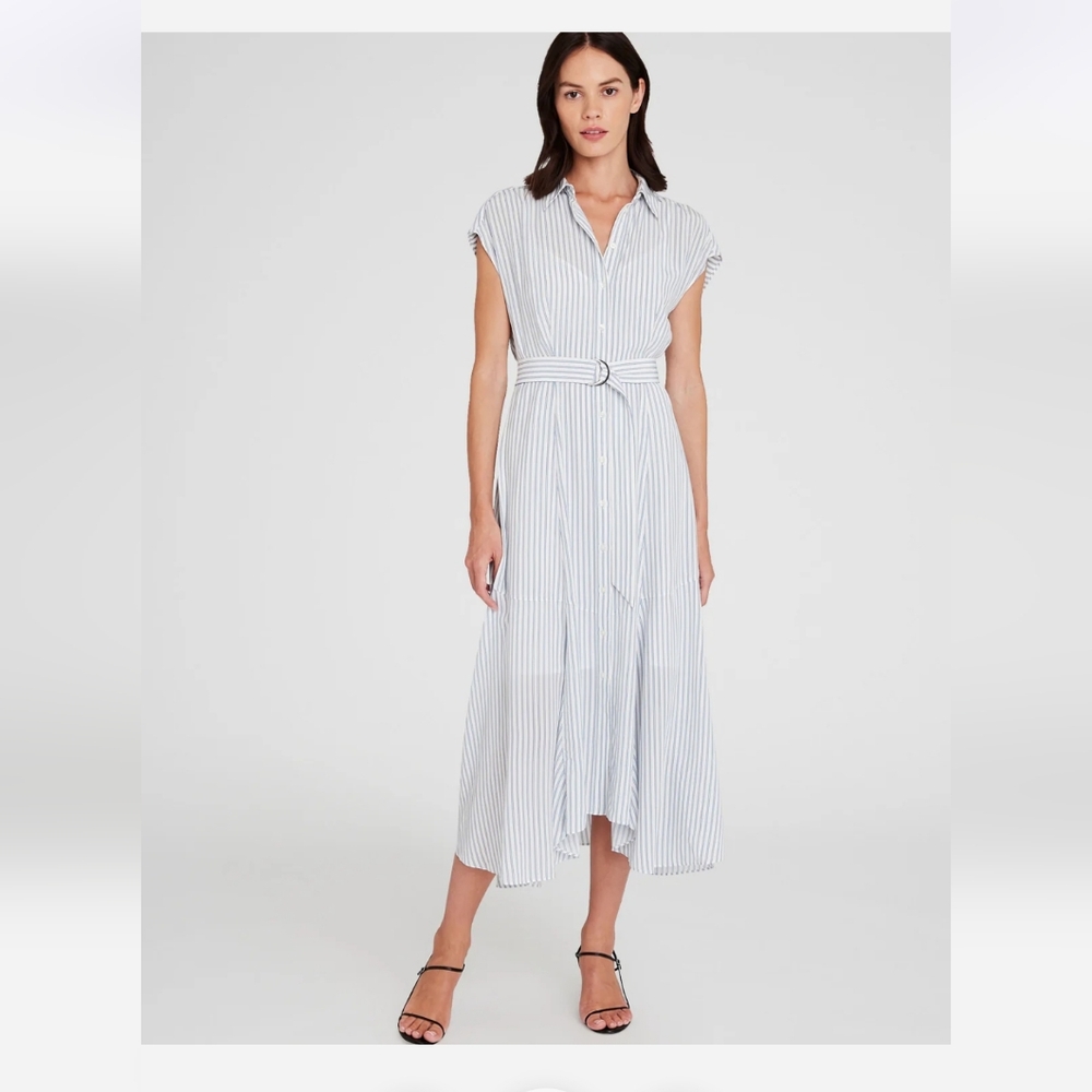 Club Monaco - Striped Handkerchief Hem Shirt Dress - Size 4